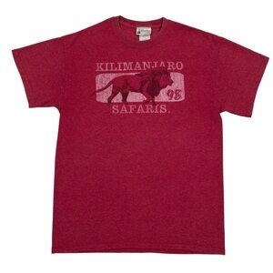 Vintage 1998 Walt Disney Parks Faded Red Kilimanjaro Safaris T Shirt Lion